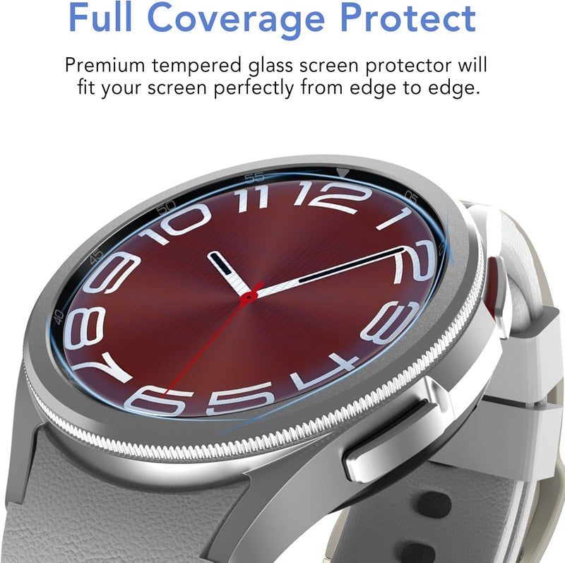 SPGUARD [2 Pack for Samsung Galaxy Watch 6 Classic 43mm Screen Protector,Auto-alignment Installation Kit Accessories Full Protective Tempered Glass Film Compatible with Galaxy Watch6 Classic 43mm - Image 5